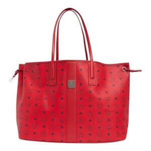 MCM Red Newest Large Purse Reversable Tote Bag Italy